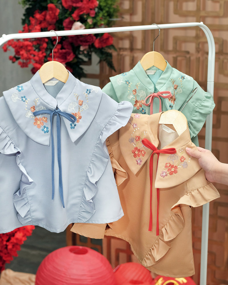Ai Detachable Collar Qipao in Blue