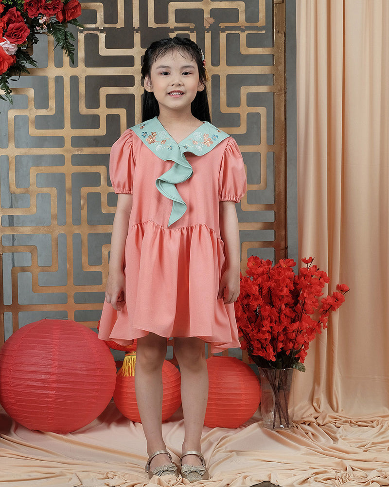Mei Ling Dress in Peach