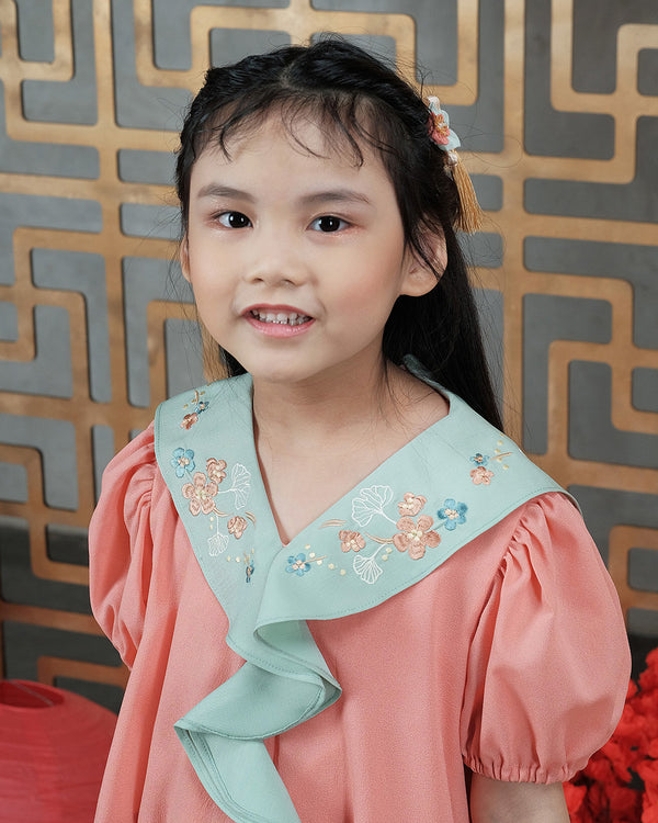Baby Mei Ling Dress in Peach