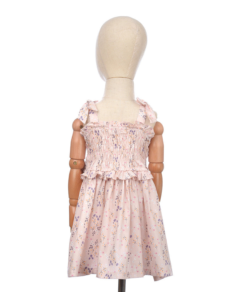 LANA Smock Bow Dress in Pink