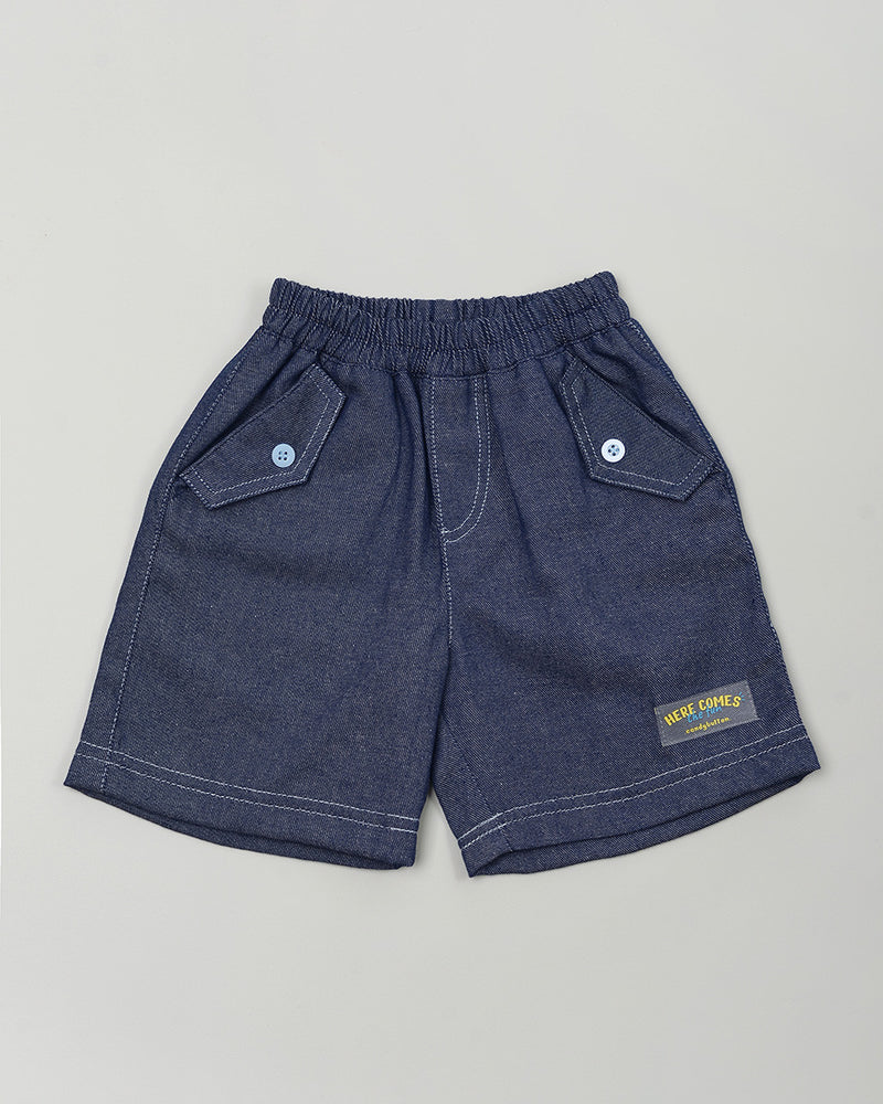 Fisher Pockets Shorts in Dark Denim