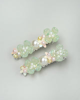 Coral Hairpin in Green