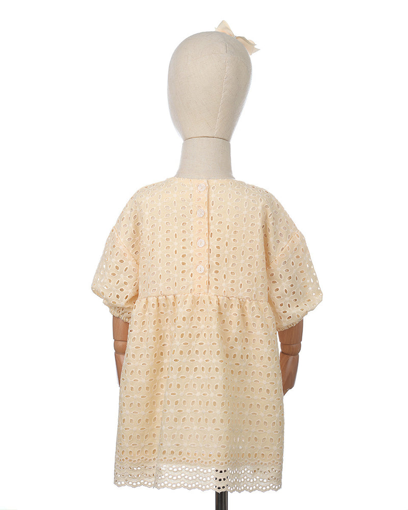Camelia Embroidery Dress  in Cream