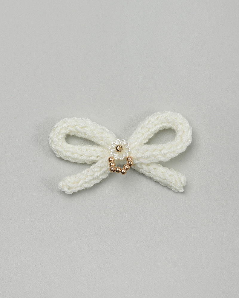 Celyn Knit Bow in White