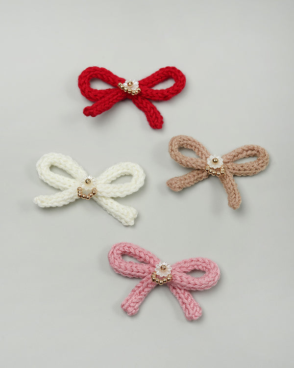 Celyn Knit Bow in White
