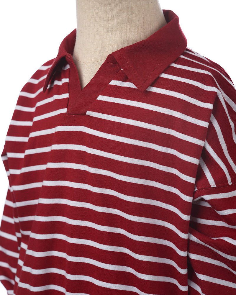 Dorka Stripe Polo in Red