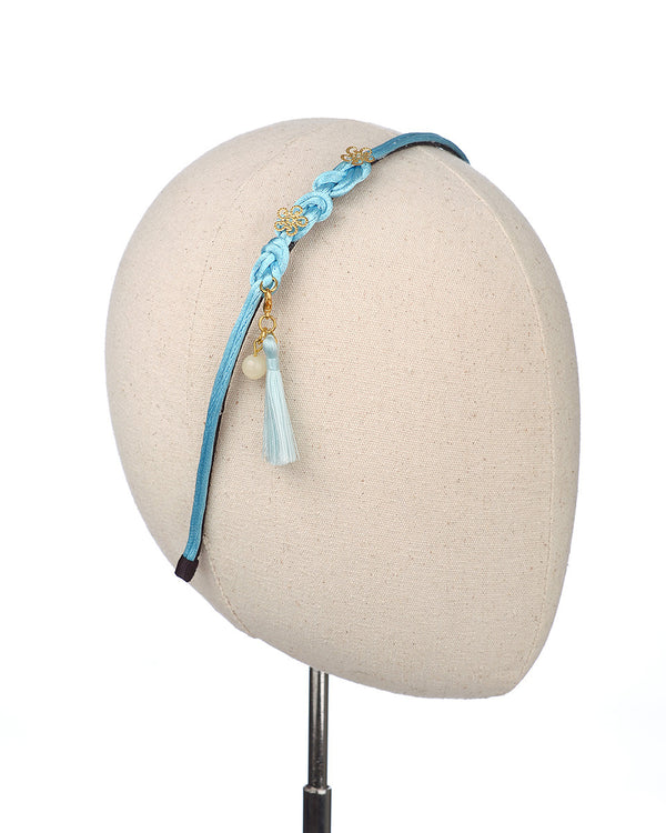 YU RI Knot Headband in Blue