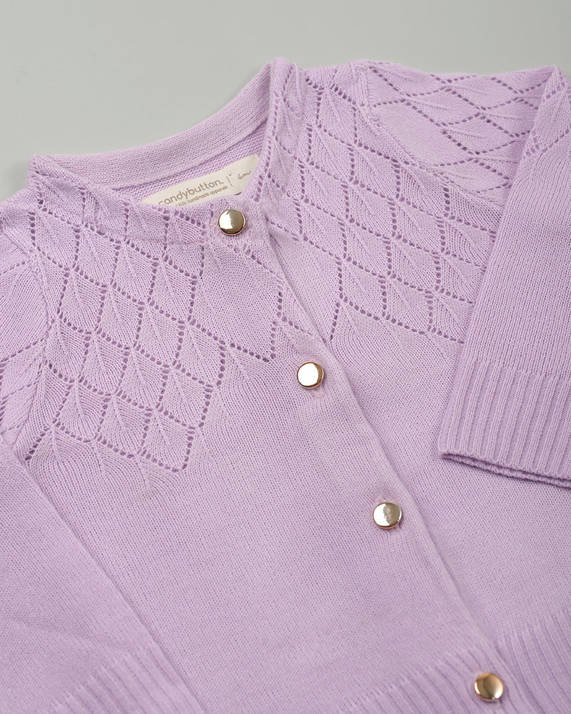 Primrose Knit Cardigan in Purple