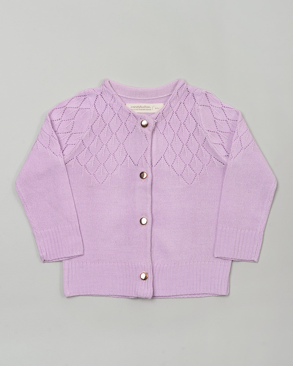 Primrose Knit Cardigan in Purple