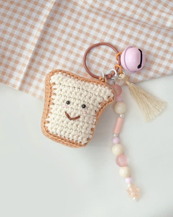 Toast Crochet Keychain
