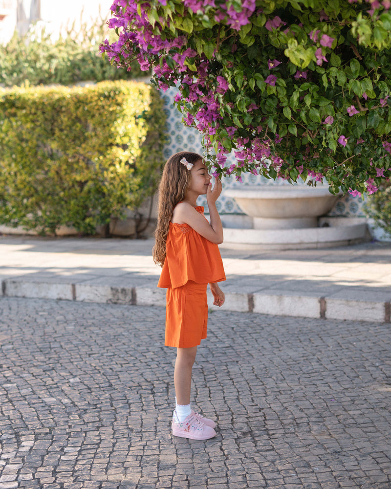 Ria Averia Smock Set in Orange