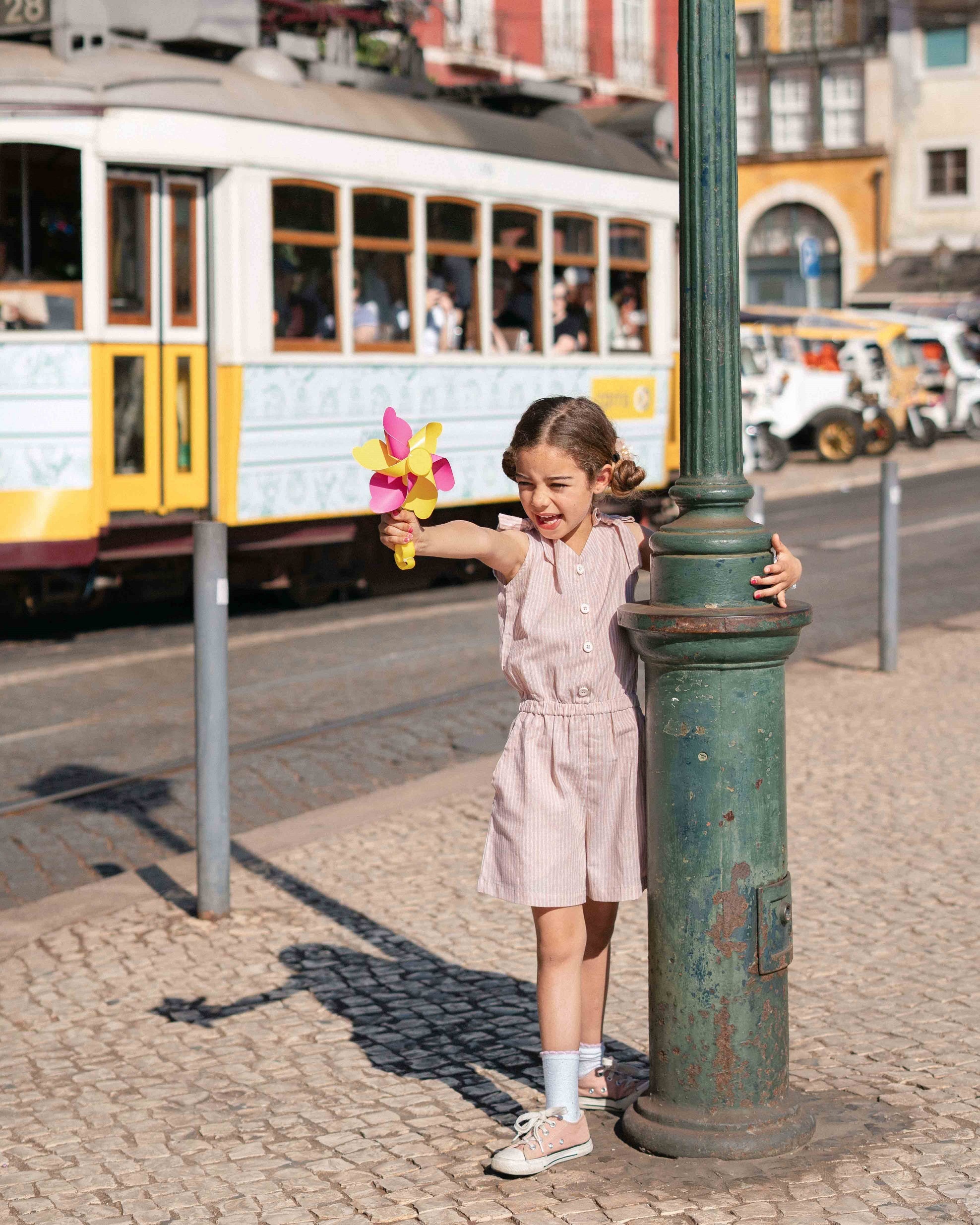 Chiara Girls Summer Jumpsuit in Peach