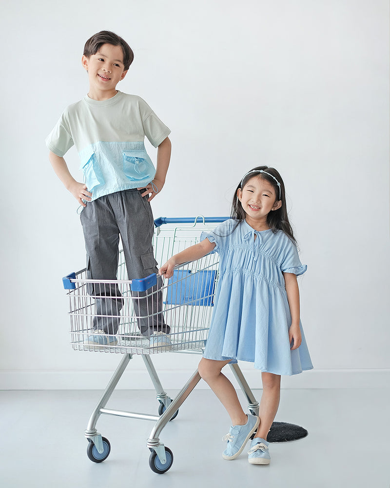 Comely Smock Dress in Blue