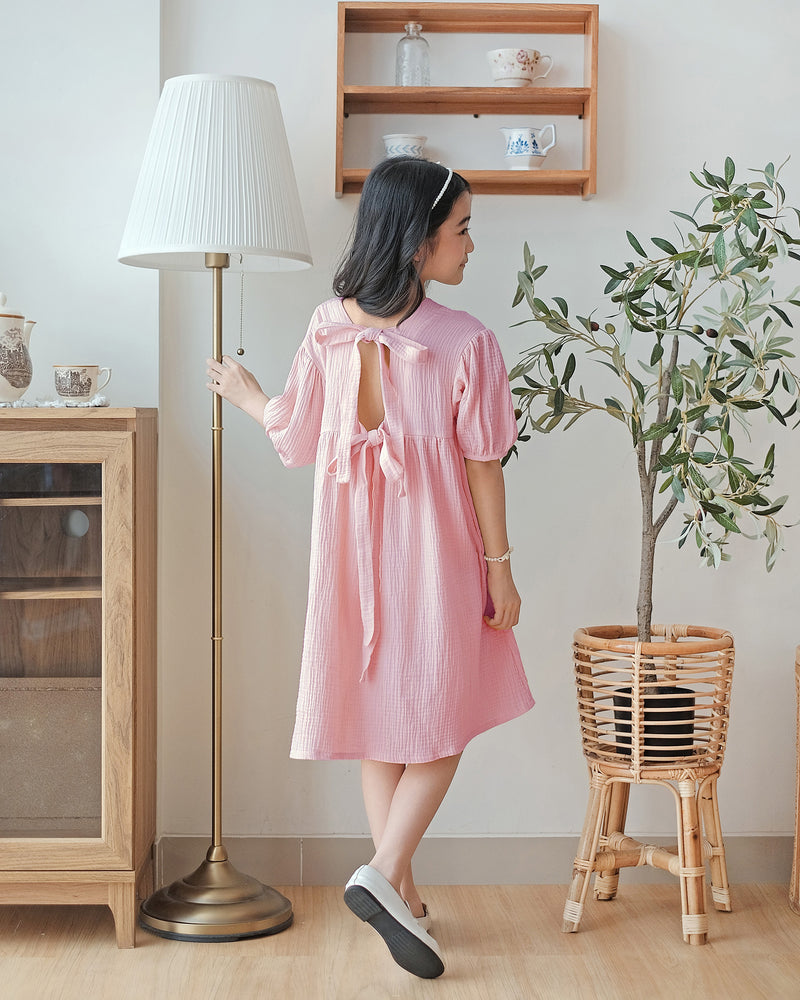 Bridgeton Puffy Dress in Pink