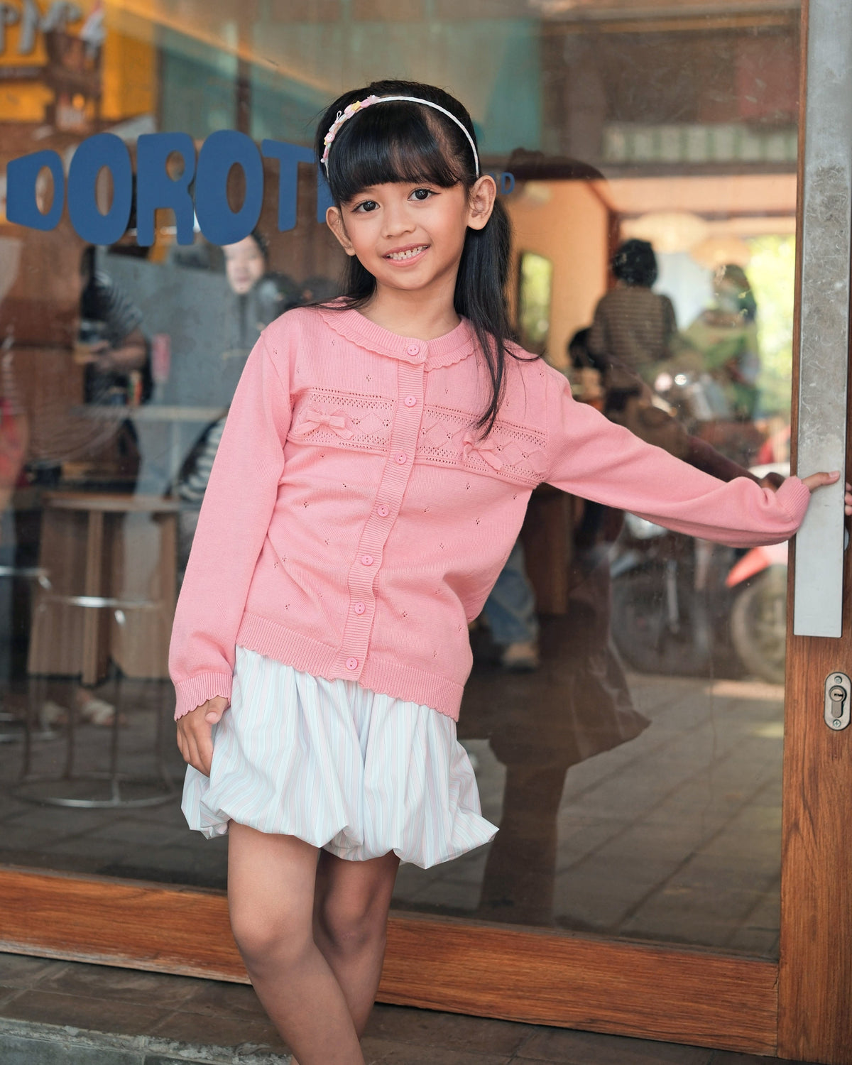 Dainty Knit Cardigan in Peony