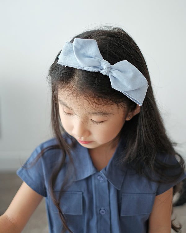 Classic Bow Headband in Blue