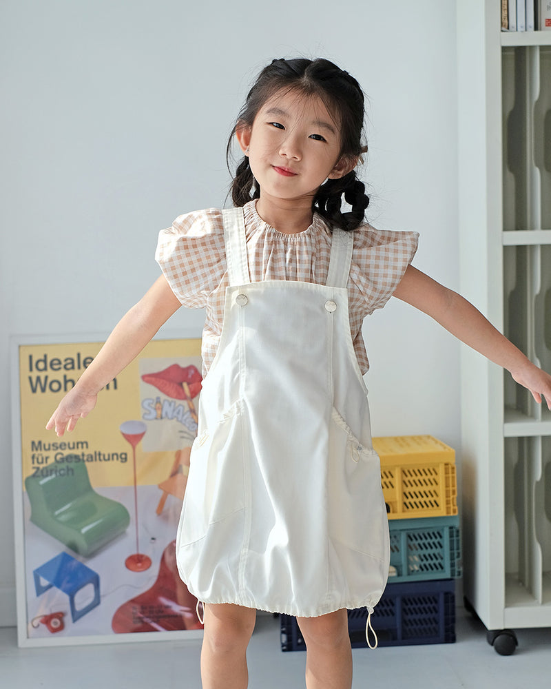 Chirpy Puffy Blouse in Gingham Choco