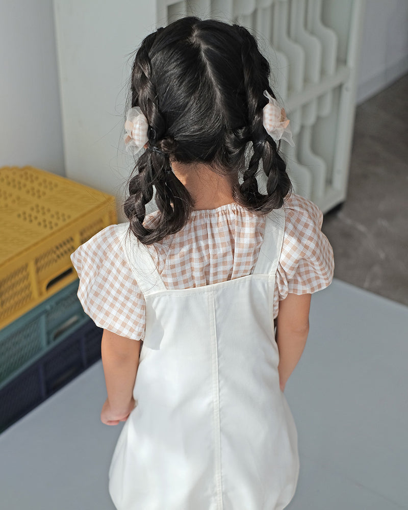 Chirpy Puffy Blouse in Gingham Choco