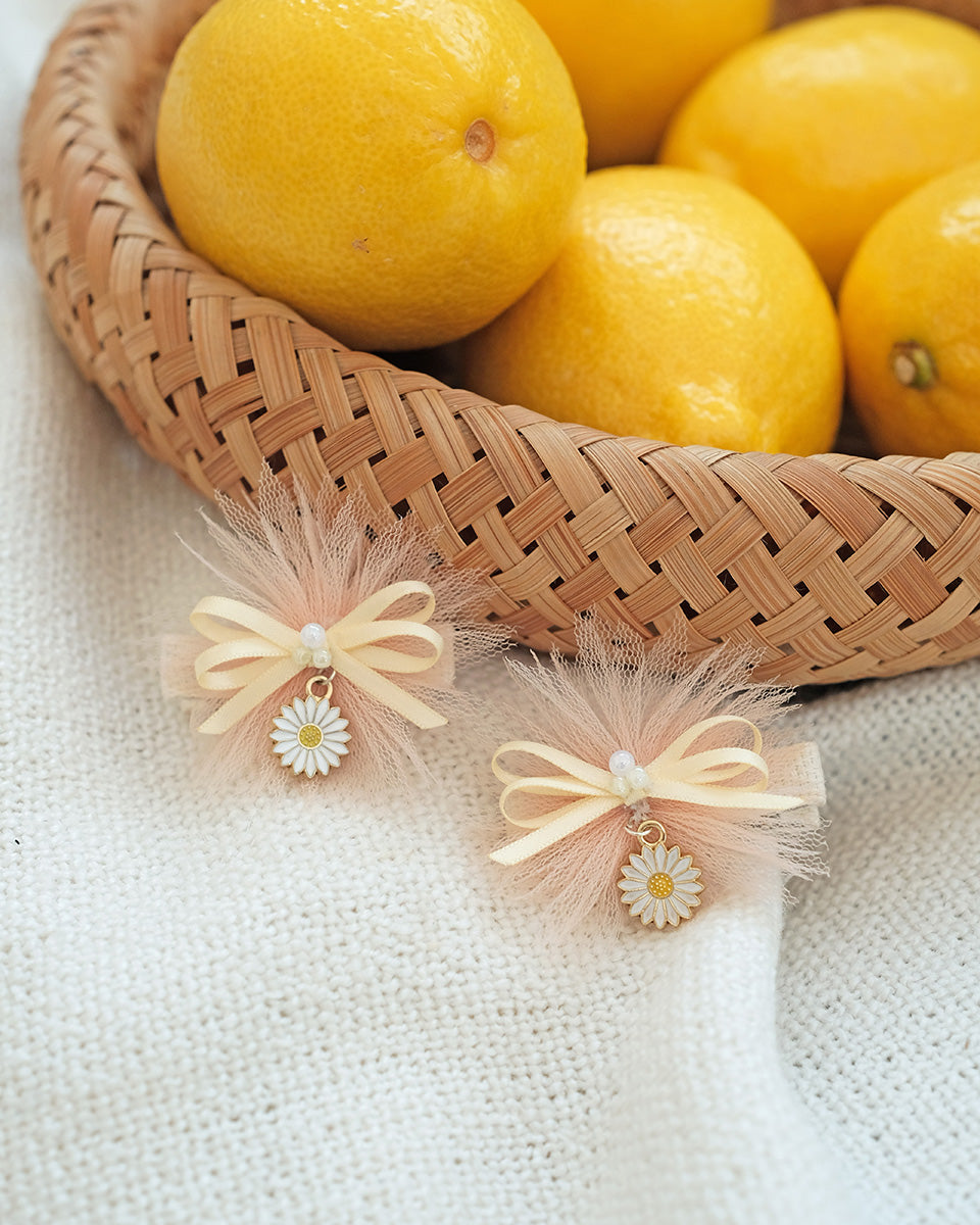 Harvest Tulle Hairpin in Peach