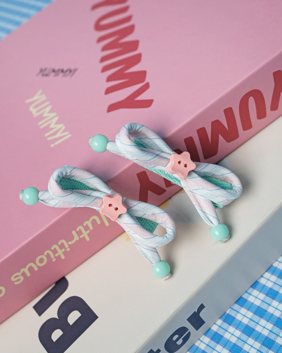 Kara Bow Hairpin in Blue