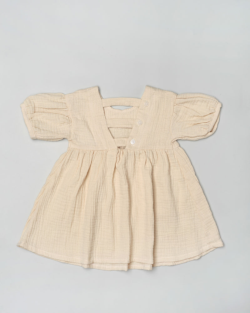 Baby Bridgeton Puffy Dress in Light Cream