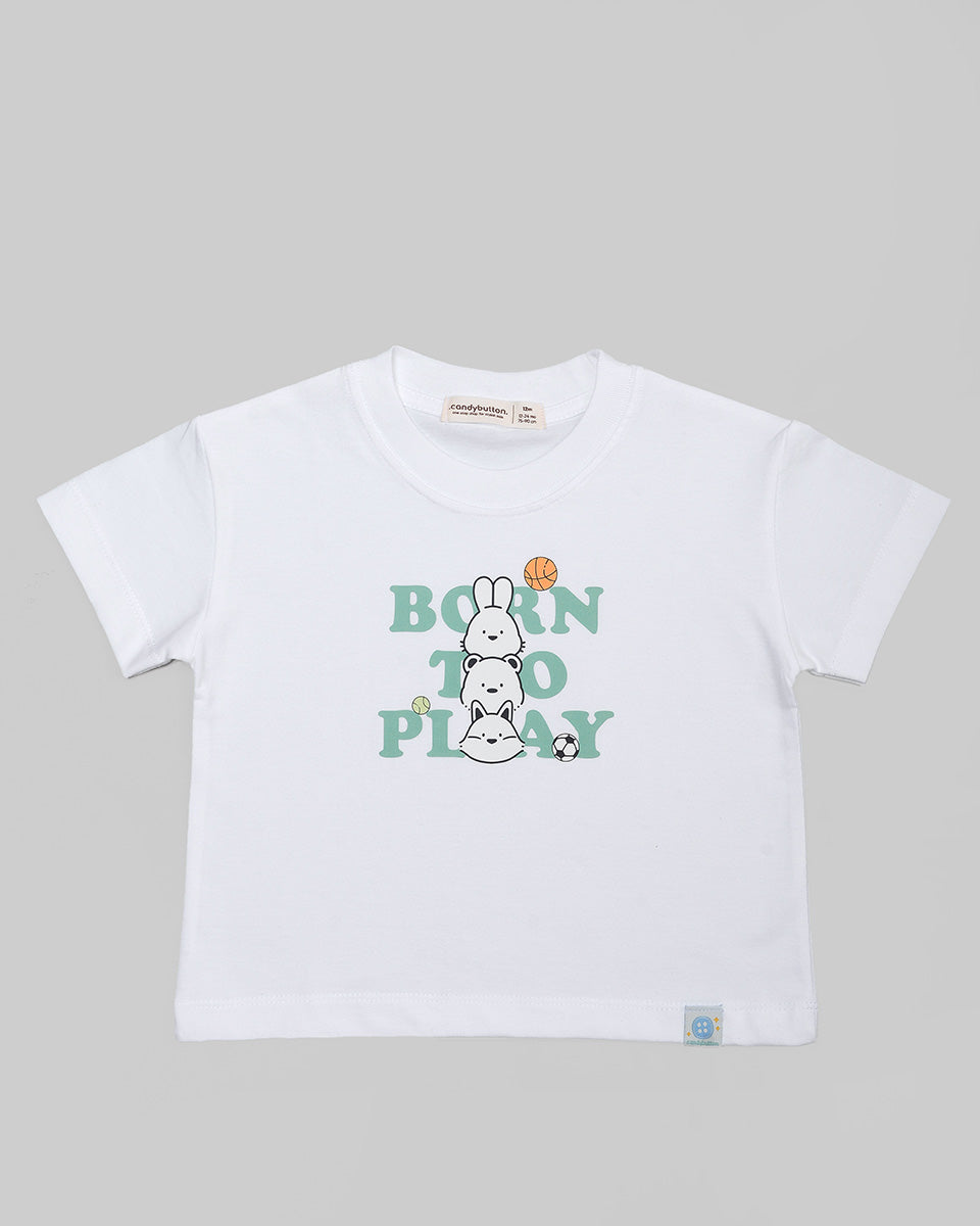 Born To Play T-Shirt in White