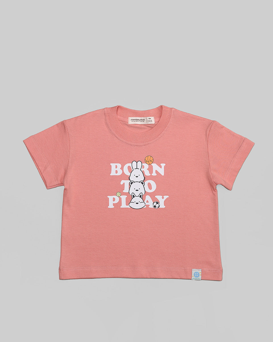 Born To Play T-Shirt in Coral