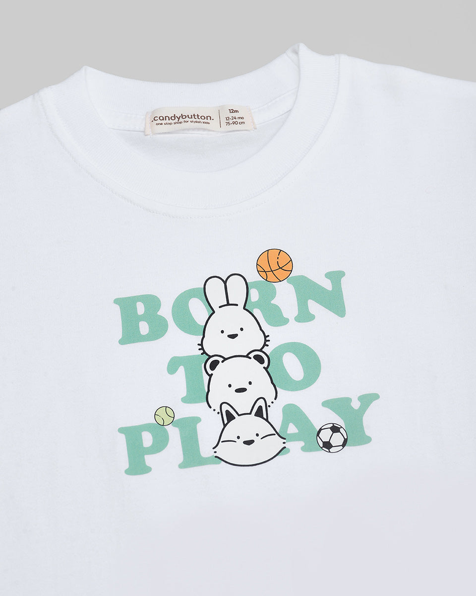 Born To Play T-Shirt in White