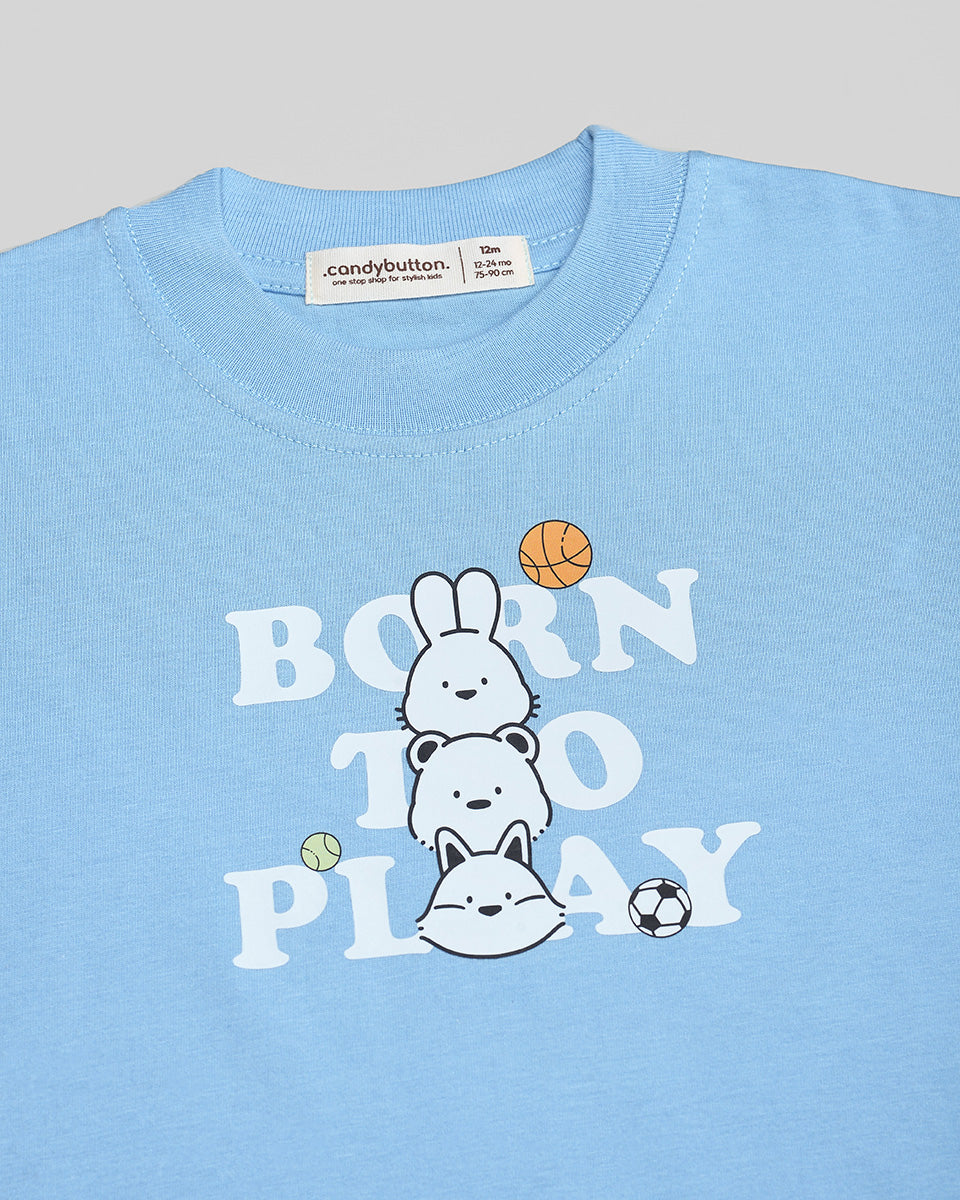 Born To Play T-Shirt in Blue