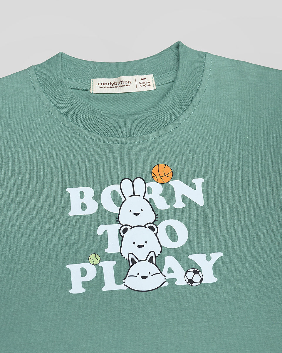 Born To Play T-Shirt in Deep Teal