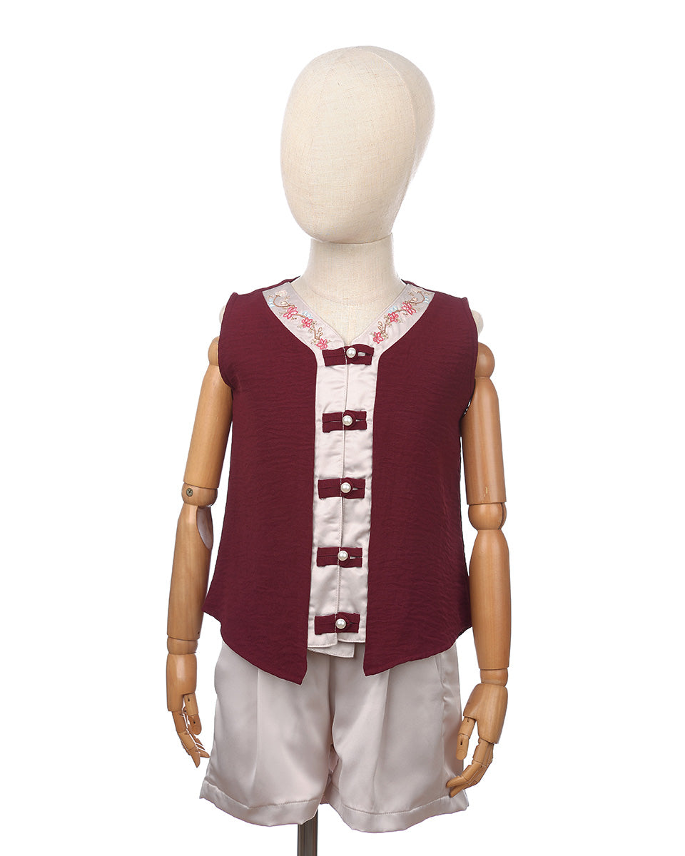 Saia Blouse in Maroon