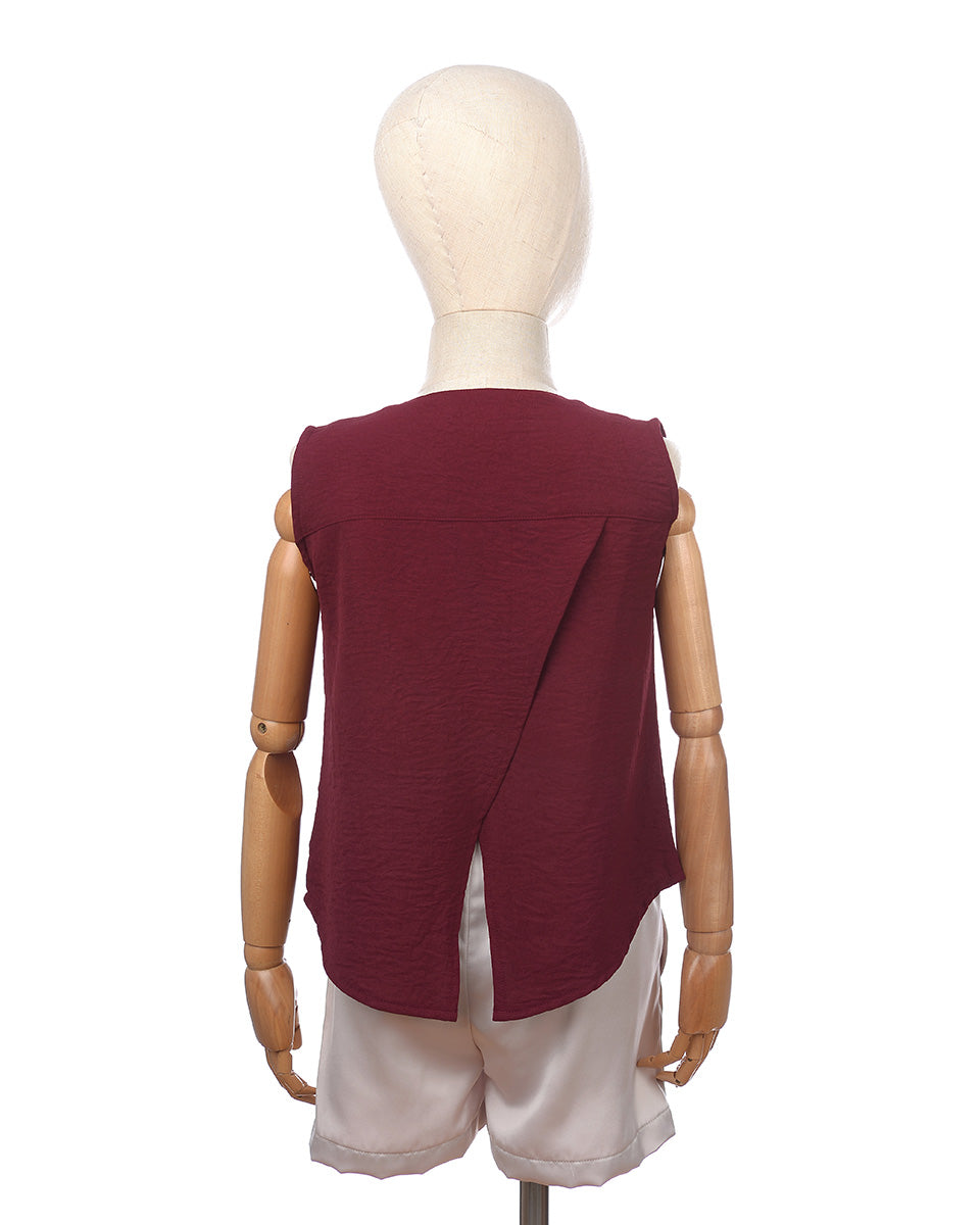 Saia Blouse in Maroon