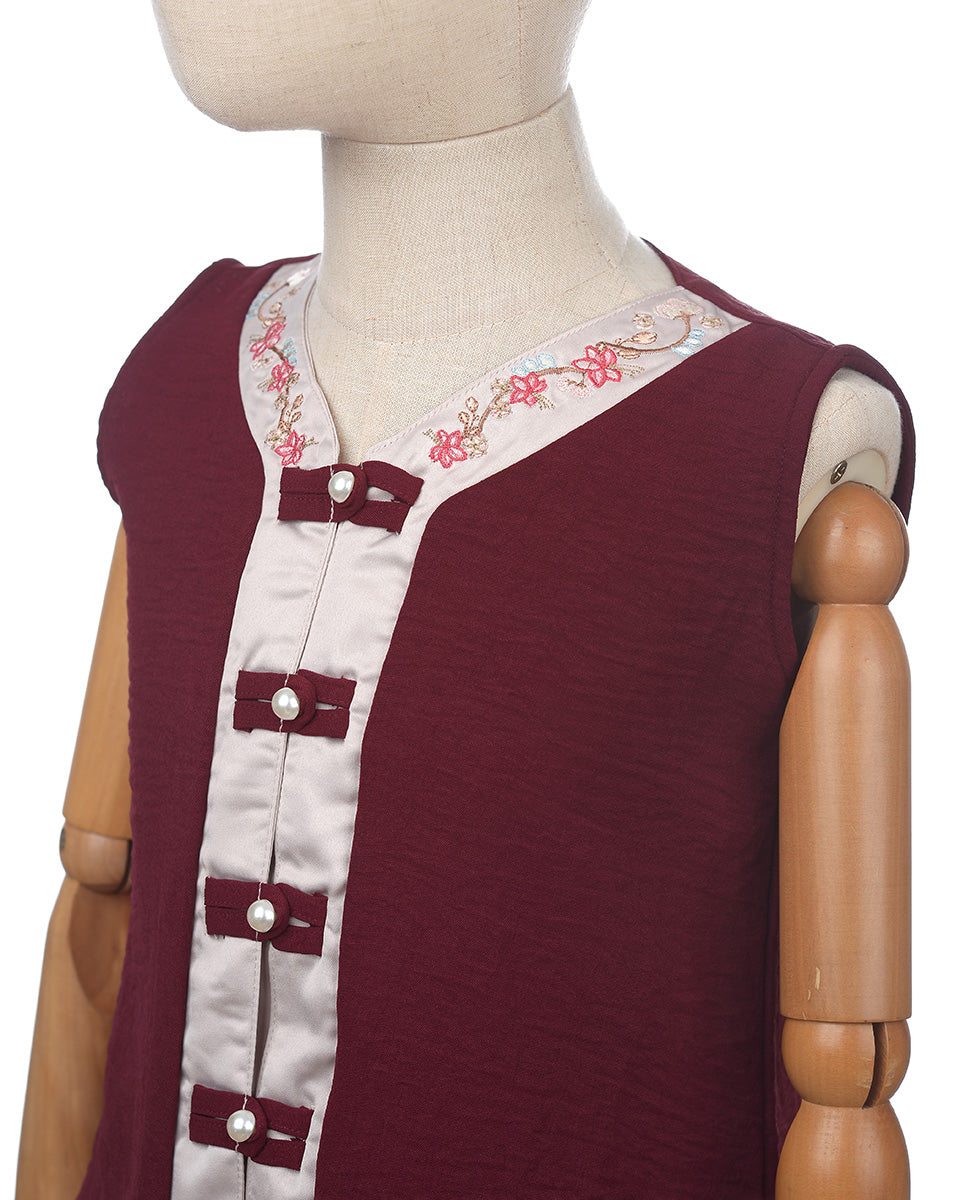 Saia Blouse in Maroon