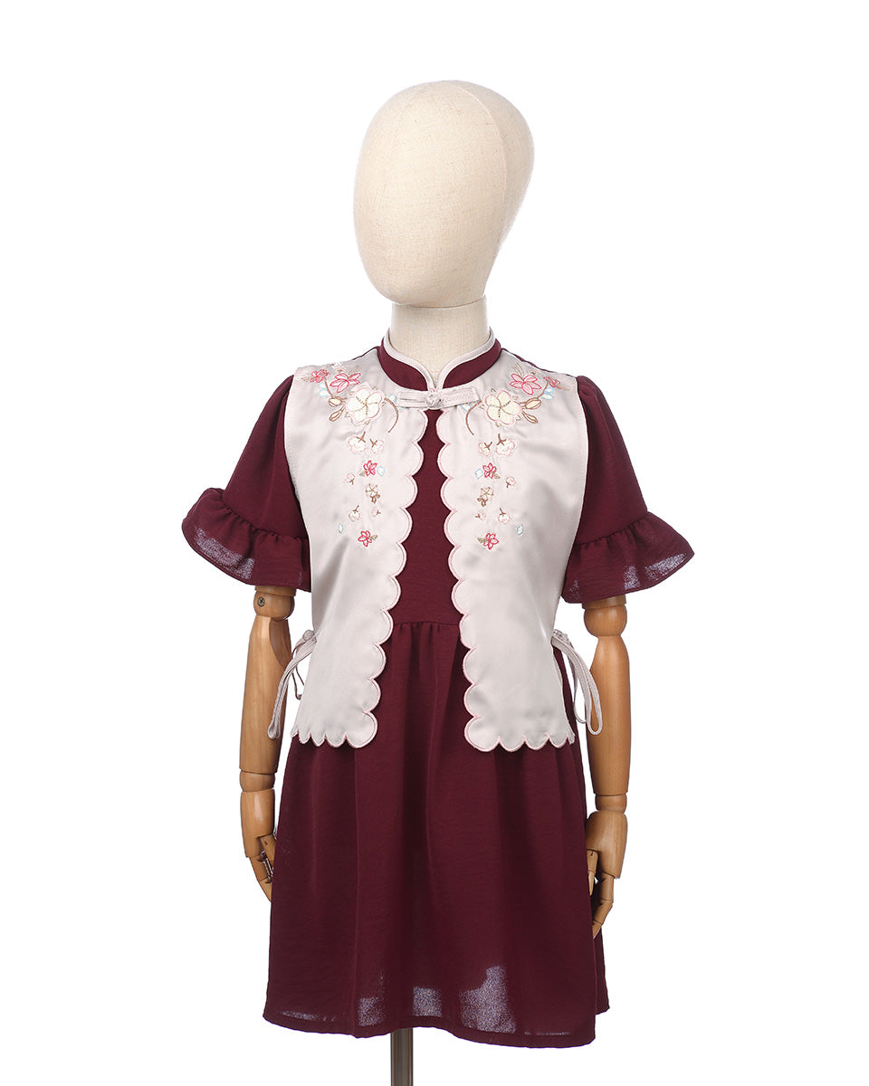 Mae Qipao Dress in Maroon