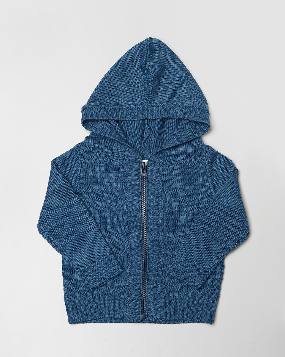 Arthur Hoodie Cardigan in Blue