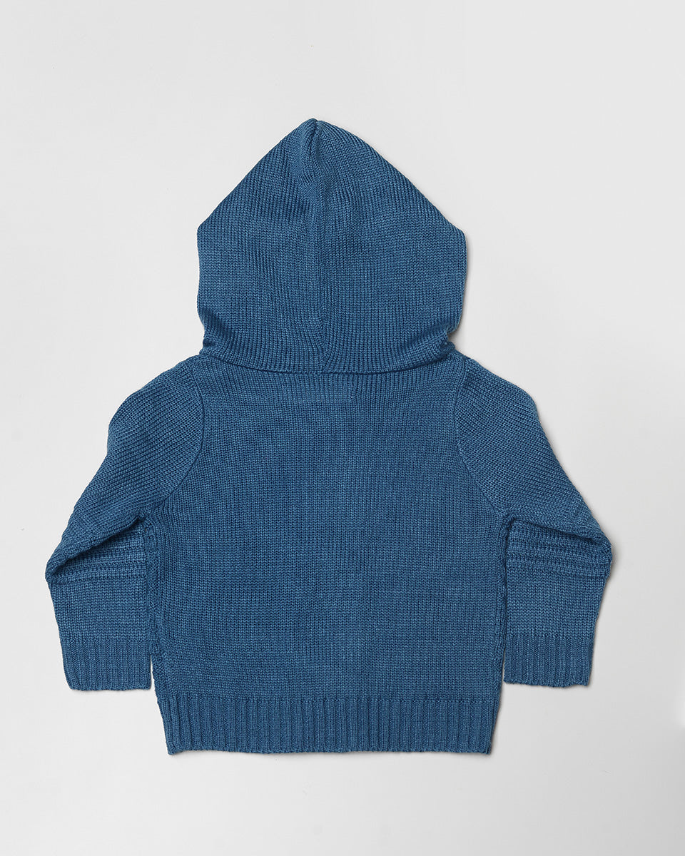 Arthur Hoodie Cardigan in Blue