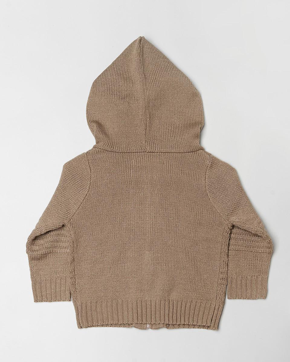 Arthur Hoodie Cardigan in Coffee