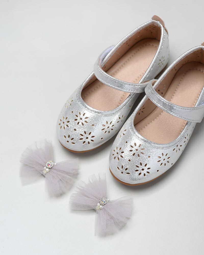 Margot Flat Shoes in Silver