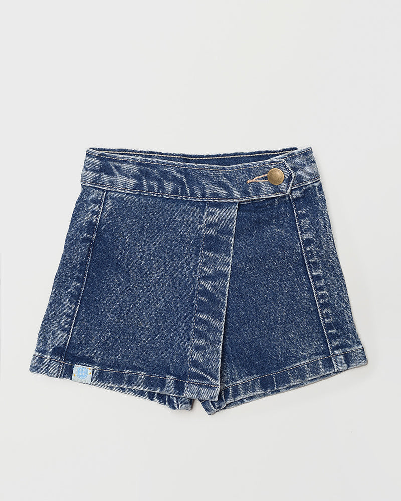 LEVI SKORT JEANS IN DARK DENIM