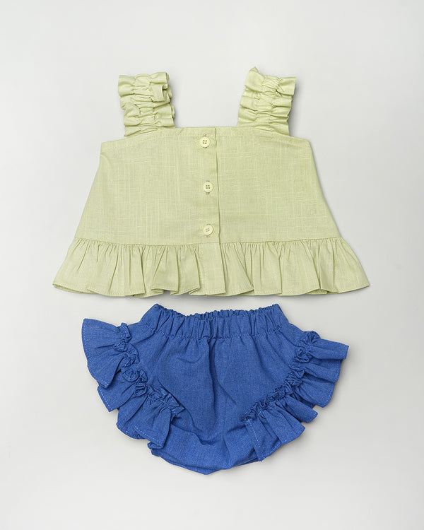 Chika Baby Set in Lime Green