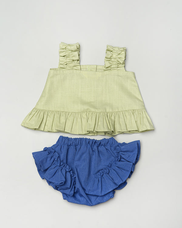 Chika Baby Set in Lime Green