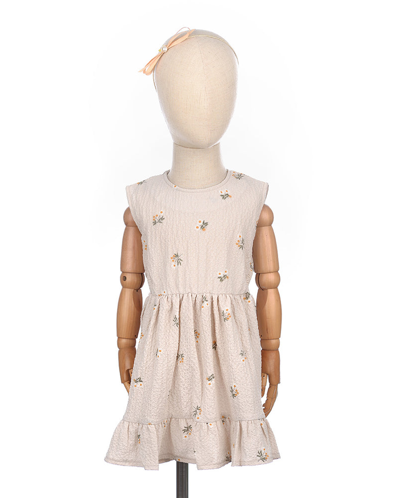 Eoni Crinkle Dress in Vanilla