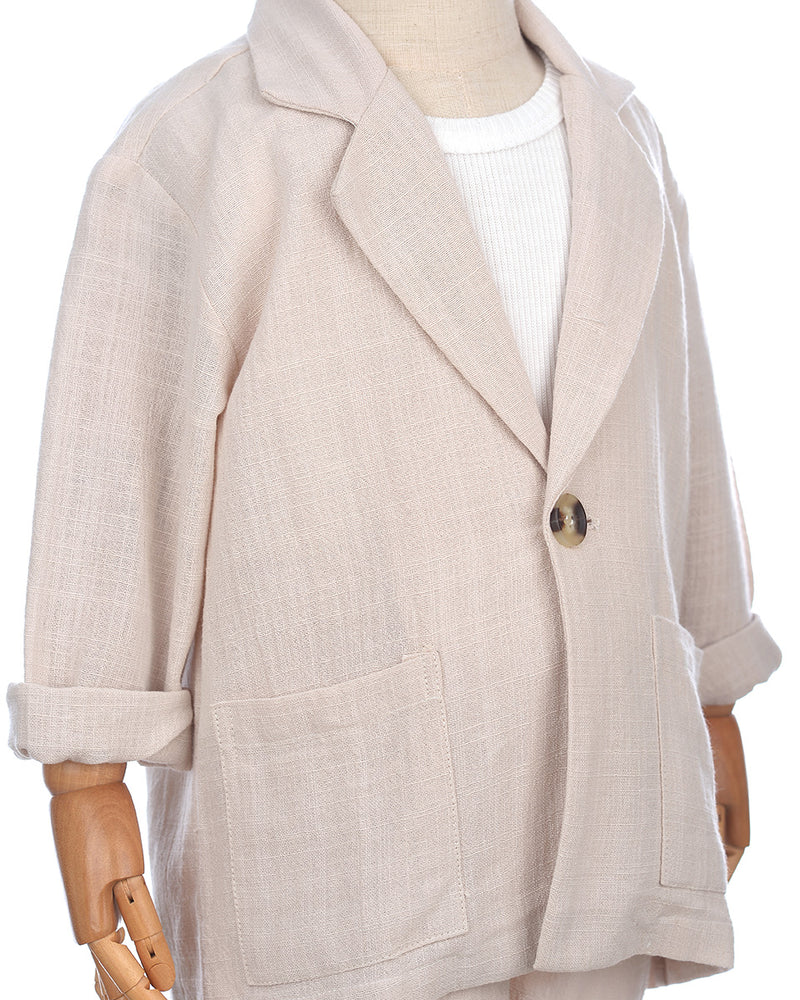 Saja Unisex Blazer Set In Cream