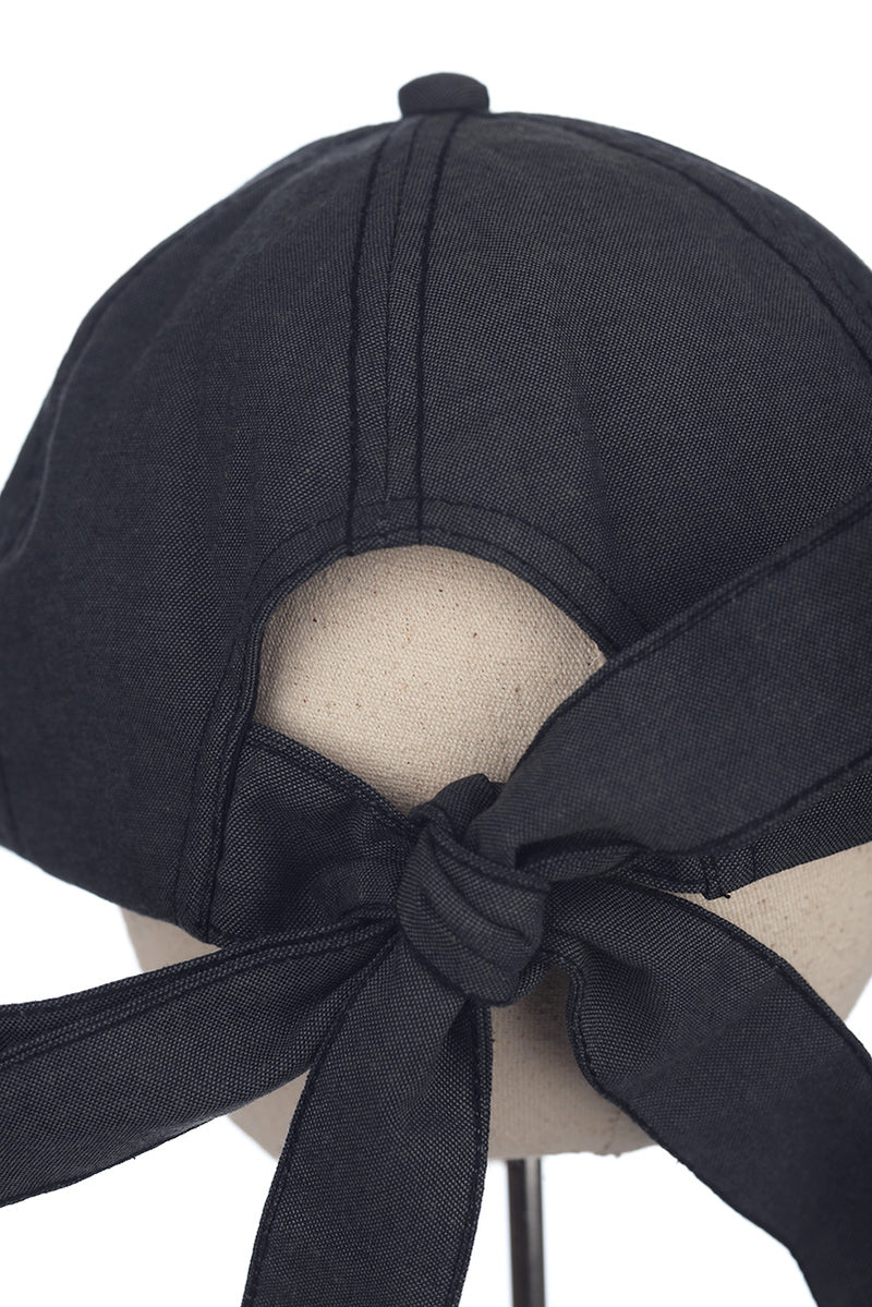 Kimmy Bow Cap in Black