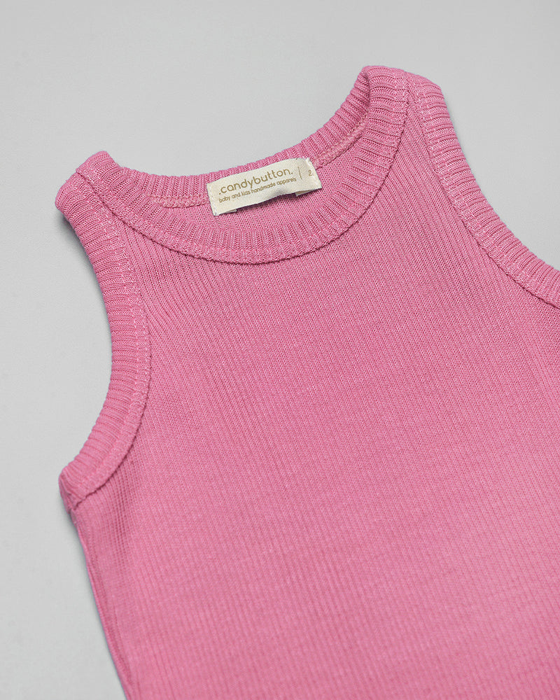 Somi Rib Tank in Barbie Pink