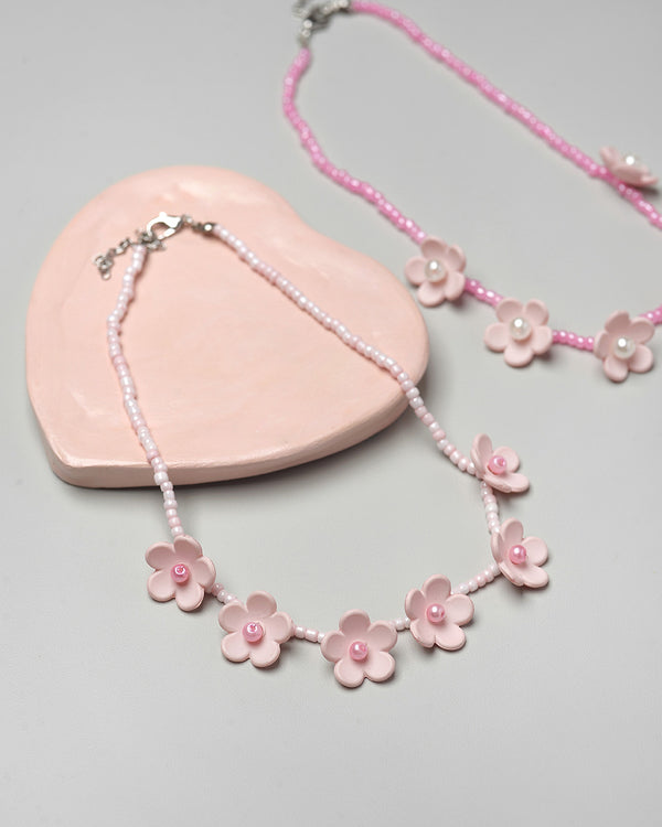 Barbie Flower Necklace in Soft Pink