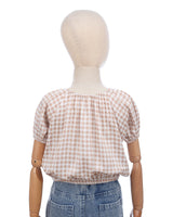 Chirpy Puffy Blouse in Gingham Choco