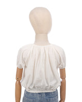 Chirpy Puffy Blouse in Broken White