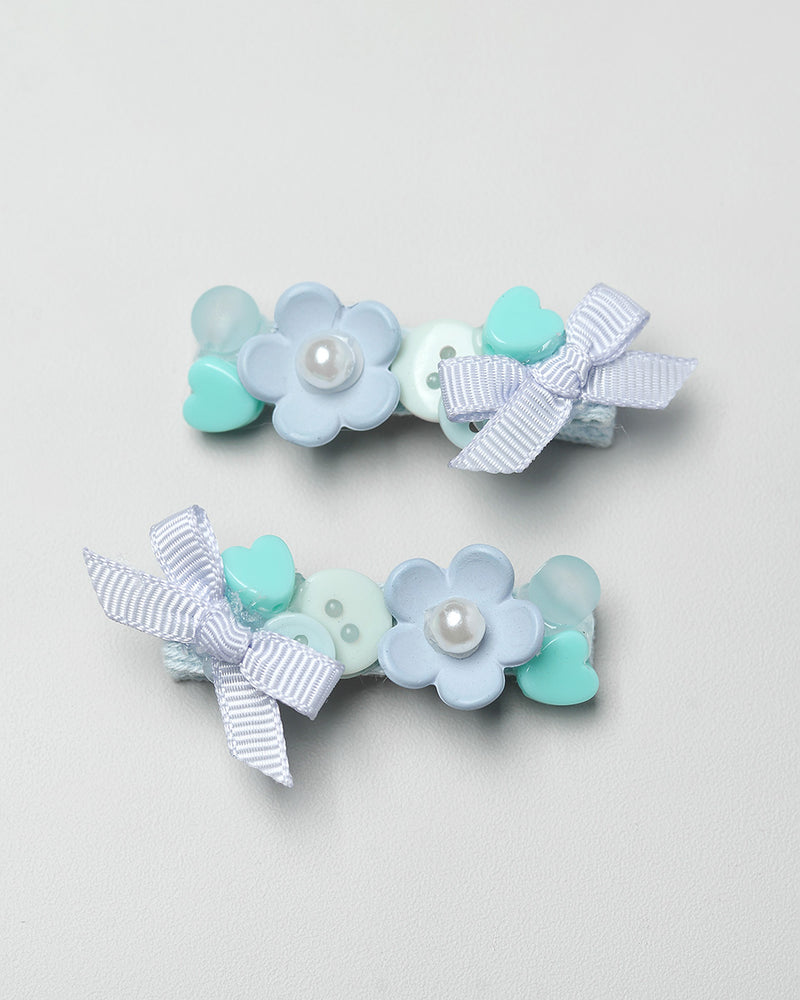 Floret Hairpin in Mint Blue