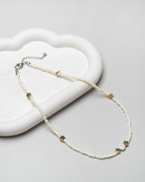 Initial Charm Necklace in Pearl